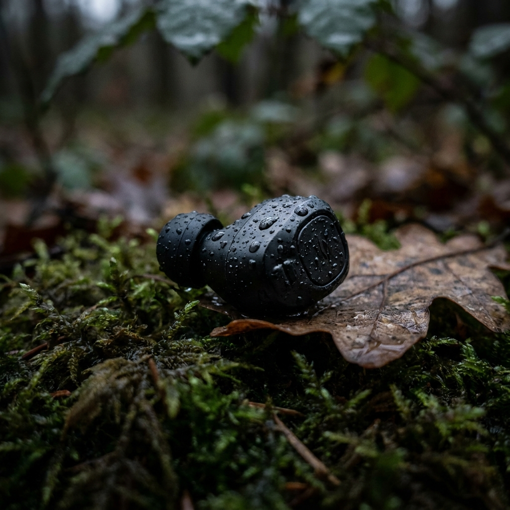 Écouteur AFFÛT sous la pluie — résistance IPX5 en conditions réelles de chasse
